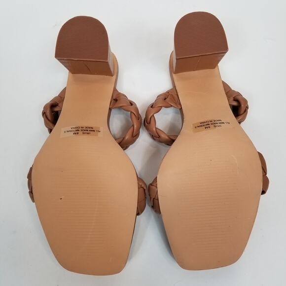 Sincerely Jules Iris Braided Woven 2 Strap Block Heel Square Toes Sandals Size 8 - Picture 6 of 7